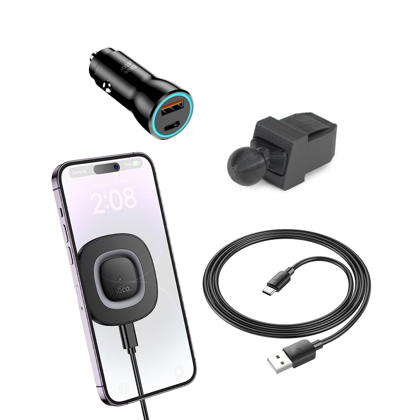 Magnetyczny uchwyt na telefon do Audi A4 B6 / B7 Przycisk